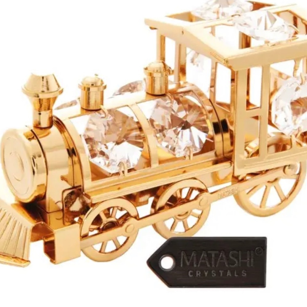 Matashi gold plated train Christmas ornament